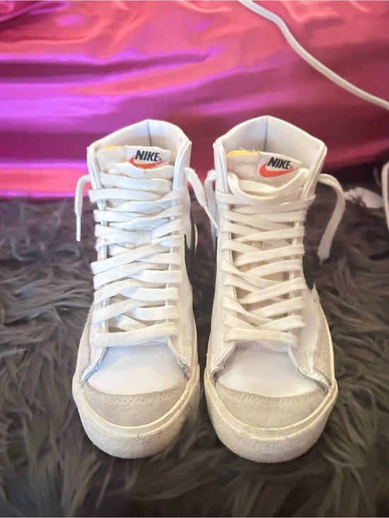 Nike Shoes - Nike White and Orange High-Top Sneakers for Women